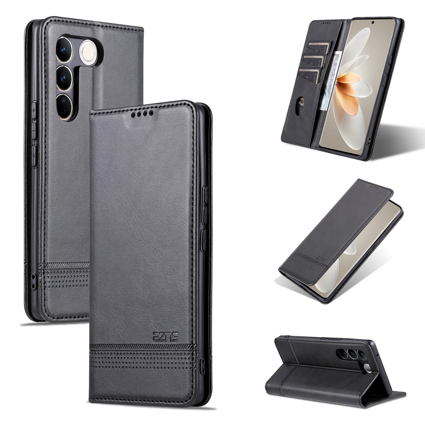 Vivo S16/S16 Pro Leather Wallet Case with Card Holder & Magnetic Closure