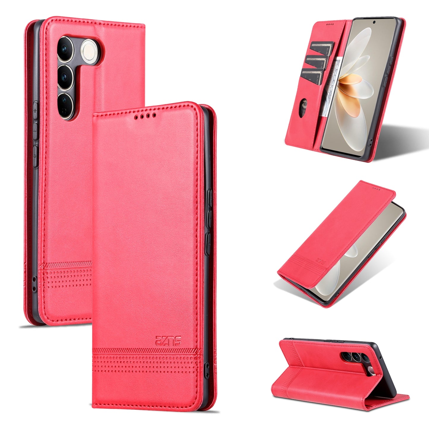 Vivo S16/S16 Pro Leather Wallet Case with Card Holder & Magnetic Closure