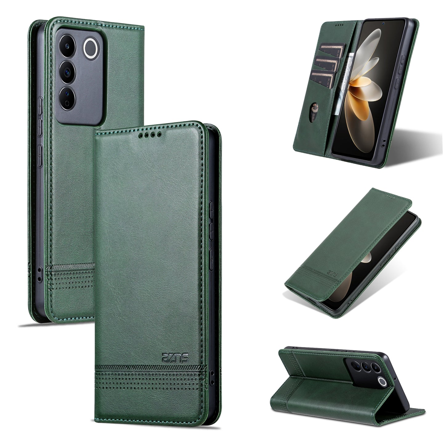 Vivo S16e Leather Wallet Case with Card Holder & Magnetic Closure