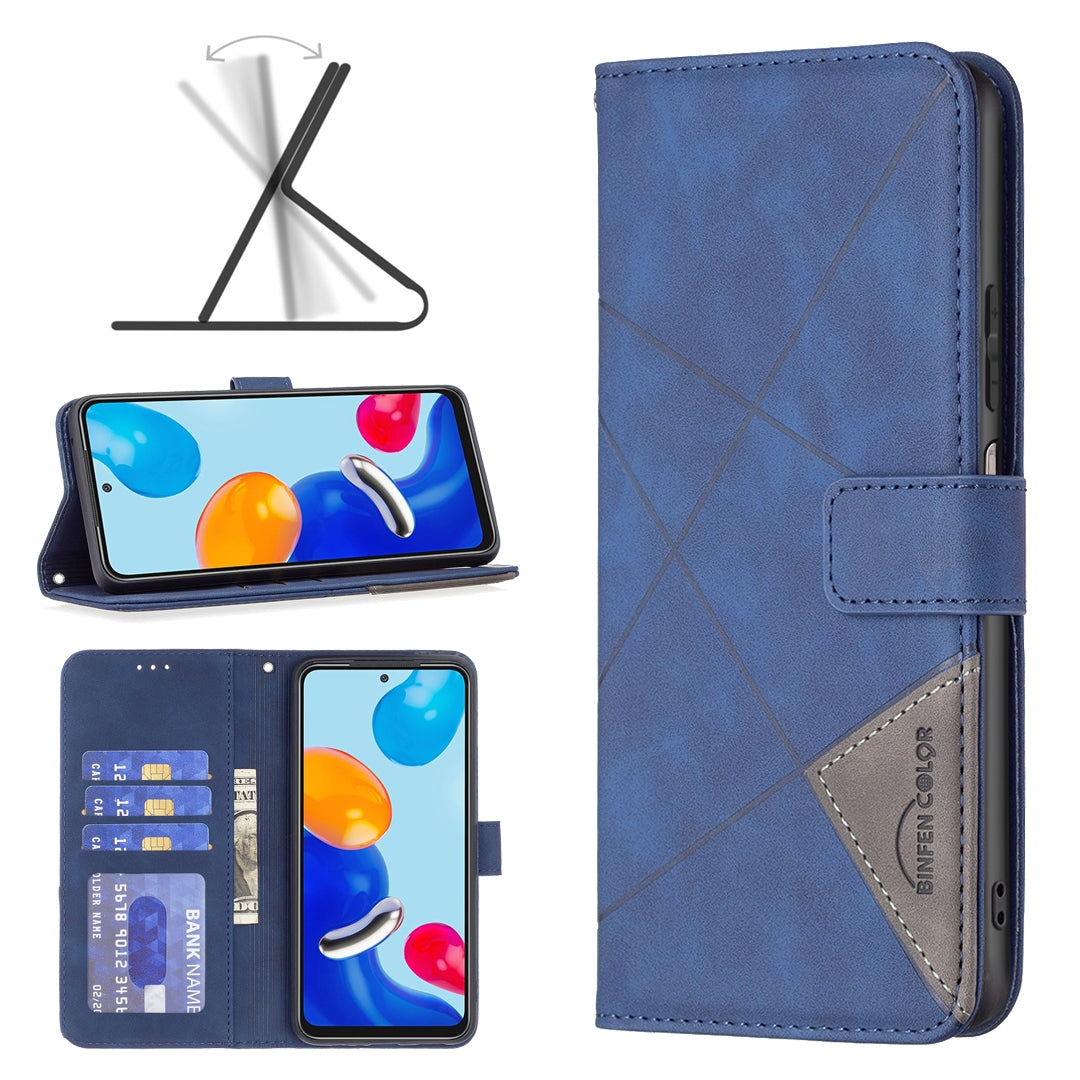 Xiaomi Redmi Note 12S 4G Rhombus Texture Leather Phone Case with Magnetic Buckle and Card Holder