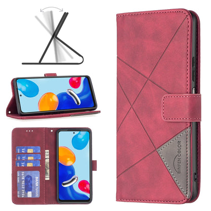 Xiaomi Redmi Note 12S 4G Rhombus Texture Leather Phone Case with Magnetic Buckle and Card Holder