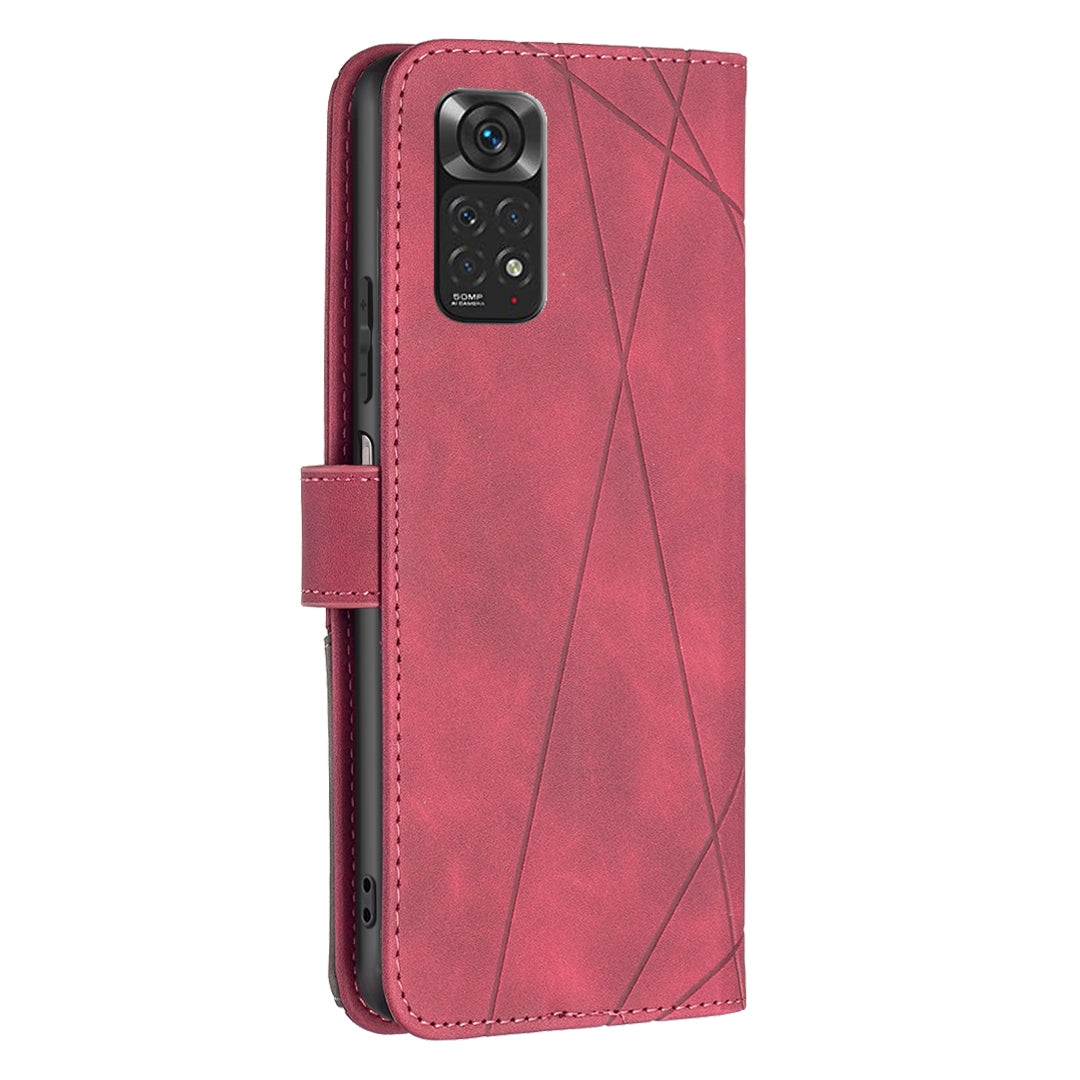 Xiaomi Redmi Note 12S 4G Rhombus Texture Leather Phone Case with Magnetic Buckle and Card Holder