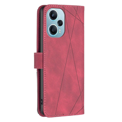 Xiaomi Redmi Note 12 Turbo Rhombus Texture Leather Phone Case with Magnetic Buckle and Card Holder