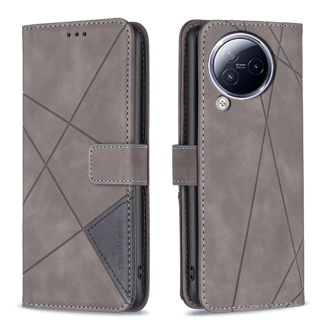 Xiaomi Civi 3 5G Rhombus Texture Leather Phone Case with Magnetic Buckle and Card Holder