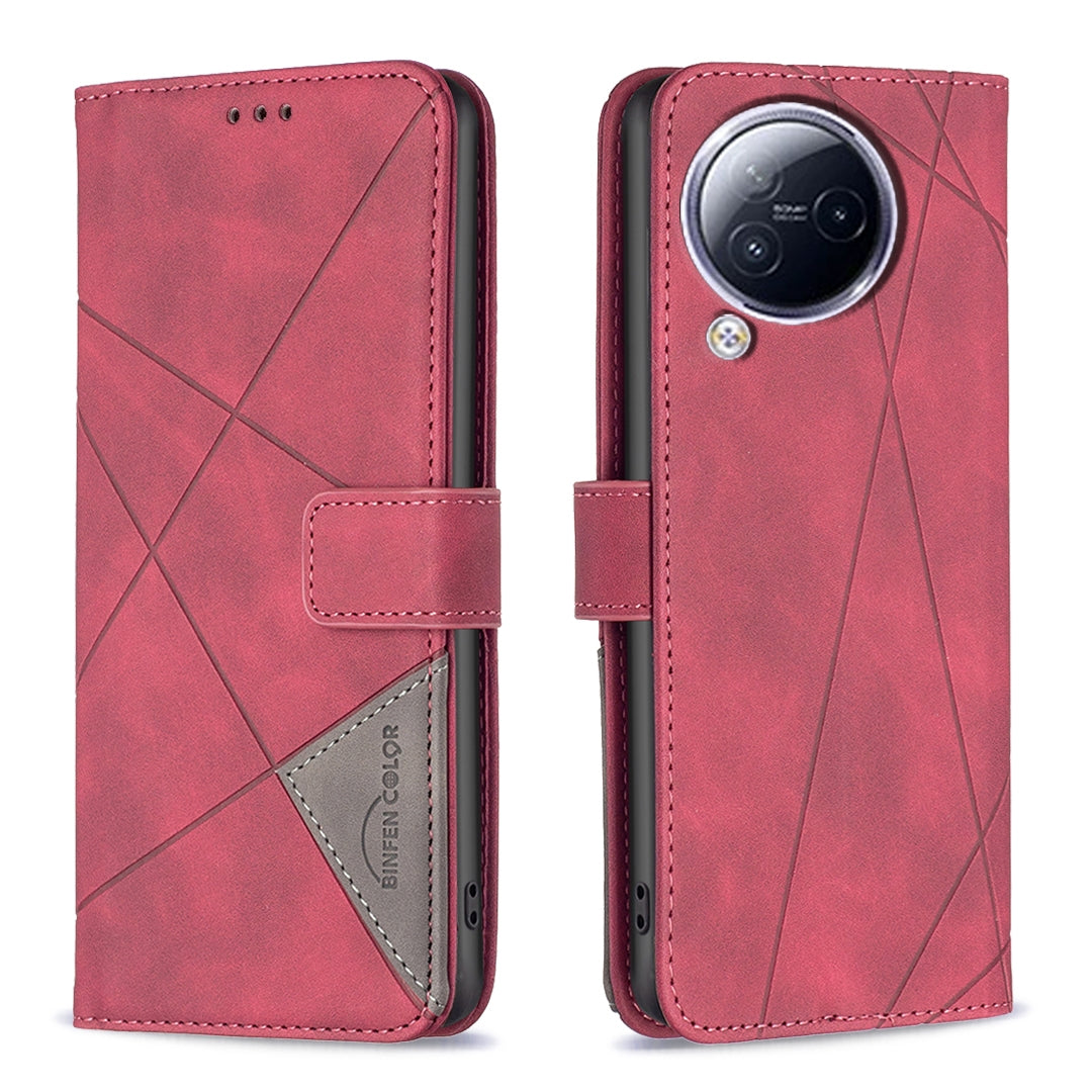 Xiaomi Civi 3 5G Rhombus Texture Leather Phone Case with Magnetic Buckle and Card Holder