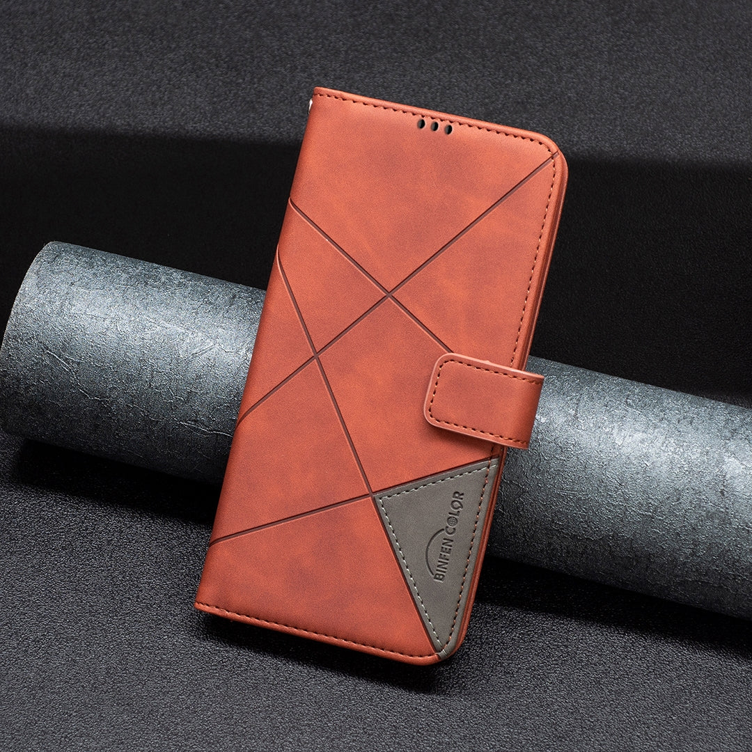 Xiaomi Redmi 12 4G Rhombus Texture Leather Phone Case with Magnetic Buckle and Card Holder