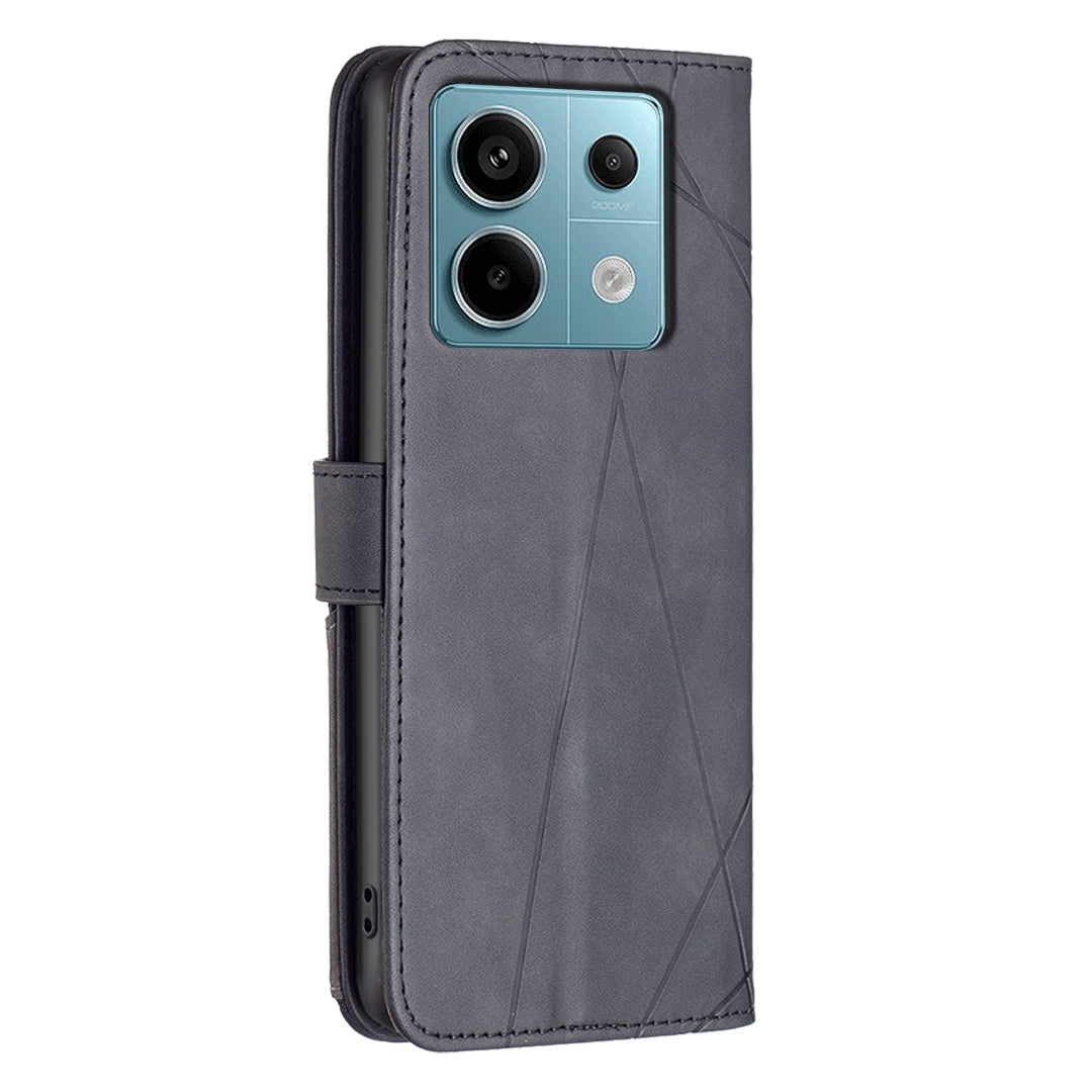 Xiaomi Redmi Note 13 Pro 5G Rhombus Texture Leather Phone Case with Magnetic Buckle and Card Holder