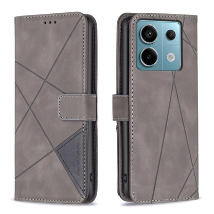 Xiaomi Redmi Note 13 Pro 5G Rhombus Texture Leather Phone Case with Magnetic Buckle and Card Holder