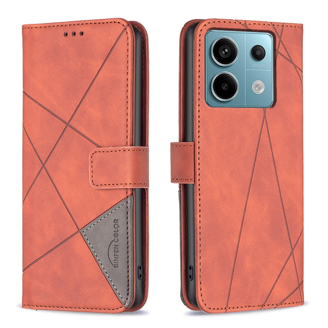 Xiaomi Redmi Note 13 Pro 5G Rhombus Texture Leather Phone Case with Magnetic Buckle and Card Holder