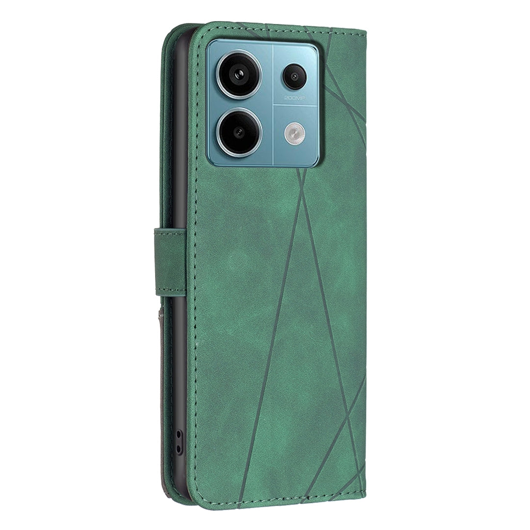 Xiaomi Redmi Note 13 Pro 5G Rhombus Texture Leather Phone Case with Magnetic Buckle and Card Holder