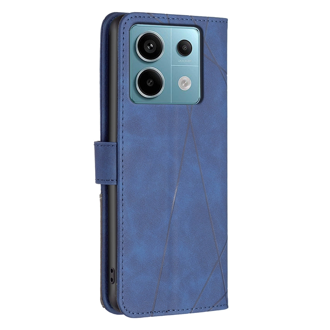 Xiaomi Redmi Note 13 Pro 5G Rhombus Texture Leather Phone Case with Magnetic Buckle and Card Holder