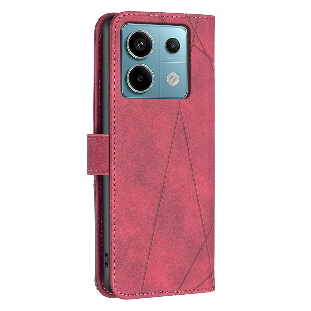 Xiaomi Redmi Note 13 Pro 5G Rhombus Texture Leather Phone Case with Magnetic Buckle and Card Holder