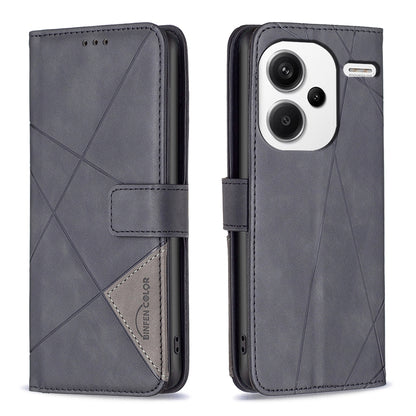 Xiaomi Redmi Note 13 Pro+ 5G Rhombus Texture Leather Phone Case with Magnetic Buckle and Card Holder