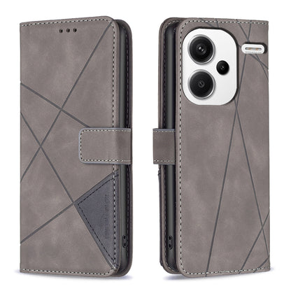 Xiaomi Redmi Note 13 Pro+ 5G Rhombus Texture Leather Phone Case with Magnetic Buckle and Card Holder