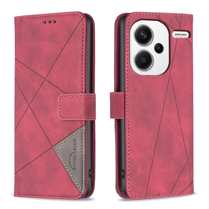 Xiaomi Redmi Note 13 Pro+ 5G Rhombus Texture Leather Phone Case with Magnetic Buckle and Card Holder