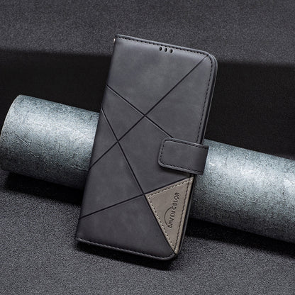 Xiaomi Redmi Note 13 Rhombus Texture Leather Phone Case with Magnetic Buckle and Card Holder