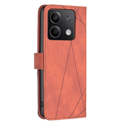 Xiaomi Redmi Note 13 Rhombus Texture Leather Phone Case with Magnetic Buckle and Card Holder