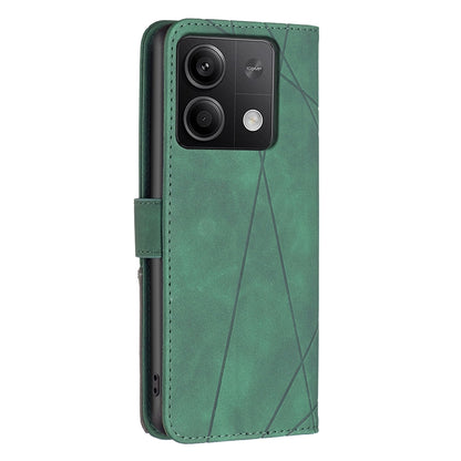 Xiaomi Redmi Note 13 Rhombus Texture Leather Phone Case with Magnetic Buckle and Card Holder