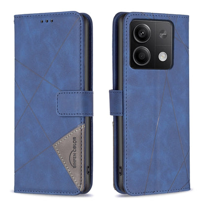 Xiaomi Redmi Note 13 Rhombus Texture Leather Phone Case with Magnetic Buckle and Card Holder