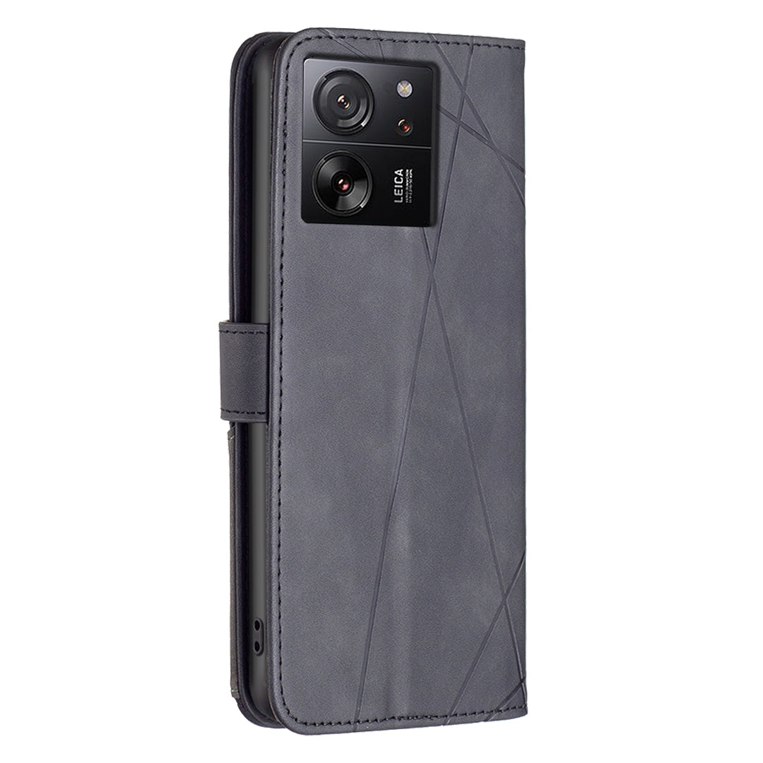 Xiaomi Redmi K60 Ultra Rhombus Texture Leather Phone Case with Magnetic Buckle and Card Holder