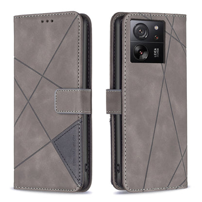 Xiaomi Redmi K60 Ultra Rhombus Texture Leather Phone Case with Magnetic Buckle and Card Holder