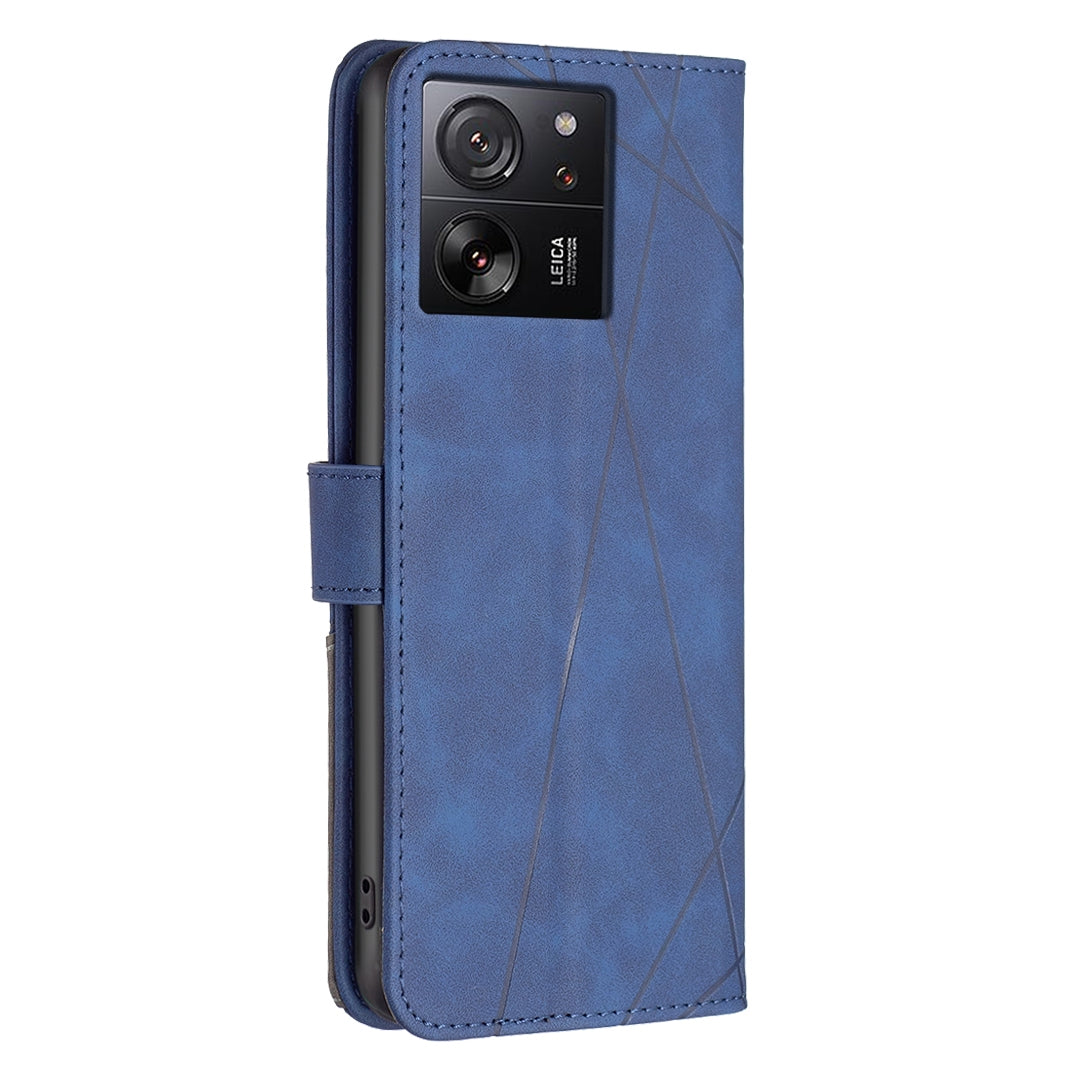 Xiaomi Redmi K60 Ultra Rhombus Texture Leather Phone Case with Magnetic Buckle and Card Holder