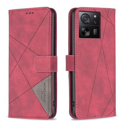 Xiaomi Redmi K60 Ultra Rhombus Texture Leather Phone Case with Magnetic Buckle and Card Holder