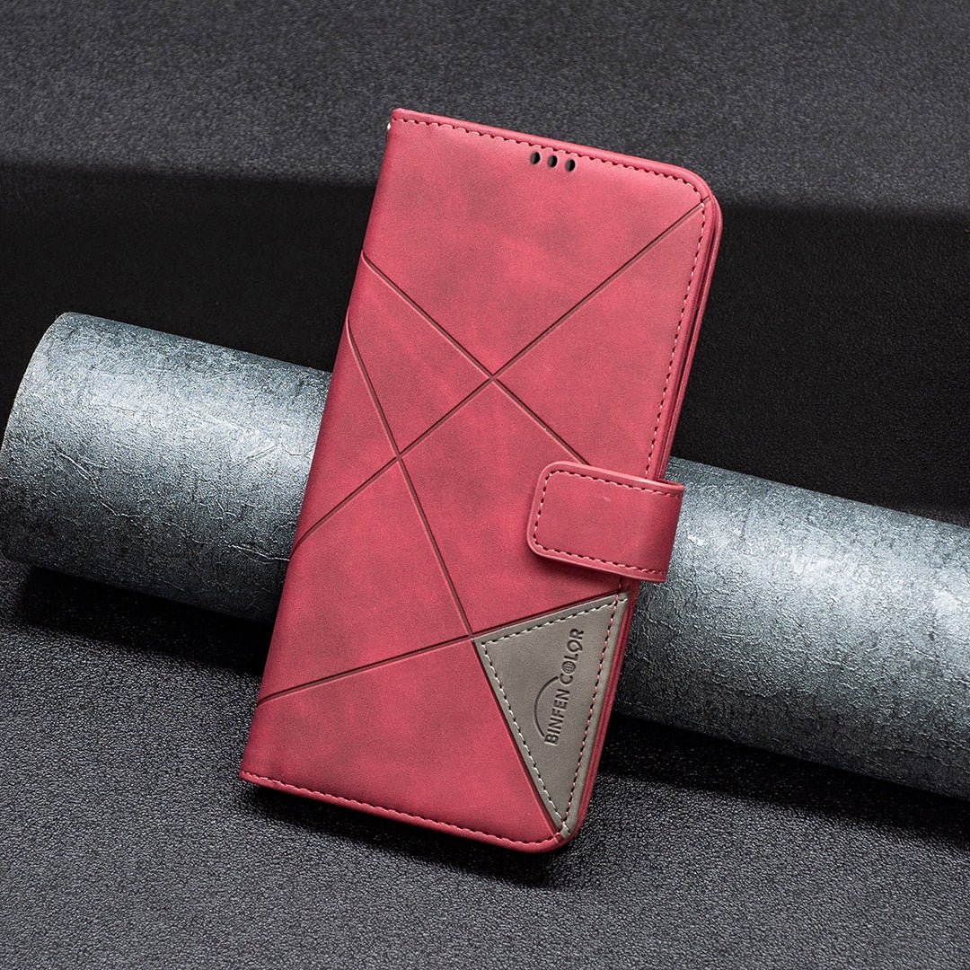 Xiaomi Redmi 13C Rhombus Texture Leather Phone Case with Magnetic Buckle and Card Holder