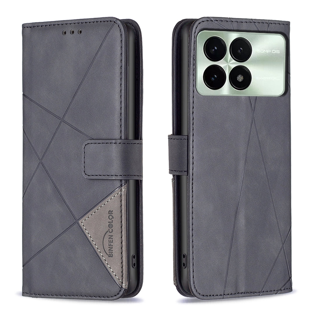 Xiaomi K70 Pro Rhombus Texture Leather Phone Case with Magnetic Buckle and Card Holder