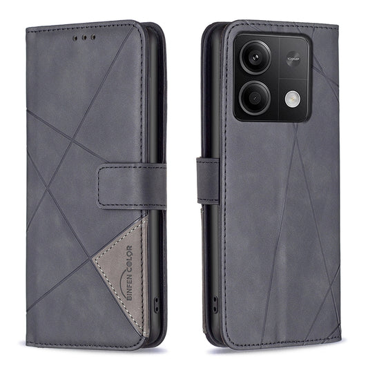 Xiaomi Redmi Note 13 4G Global Rhombus Texture Leather Phone Case with Magnetic Buckle and Card Holder