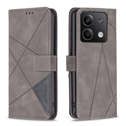 Xiaomi Redmi Note 13 4G Global Rhombus Texture Leather Phone Case with Magnetic Buckle and Card Holder