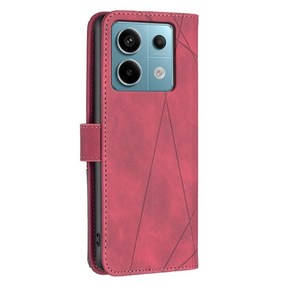 Xiaomi Poco M6 Pro 4G Rhombus Texture Leather Phone Case with Magnetic Buckle and Card Holder