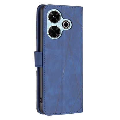 Xiaomi Redmi 13 4G Rhombus Texture Leather Phone Case with Magnetic Buckle and Card Holder