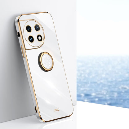 OnePlus 11 Tough TPU Phone Case with 6D Electroplate, Straight Edge Design, and Comfortable Ring Holder