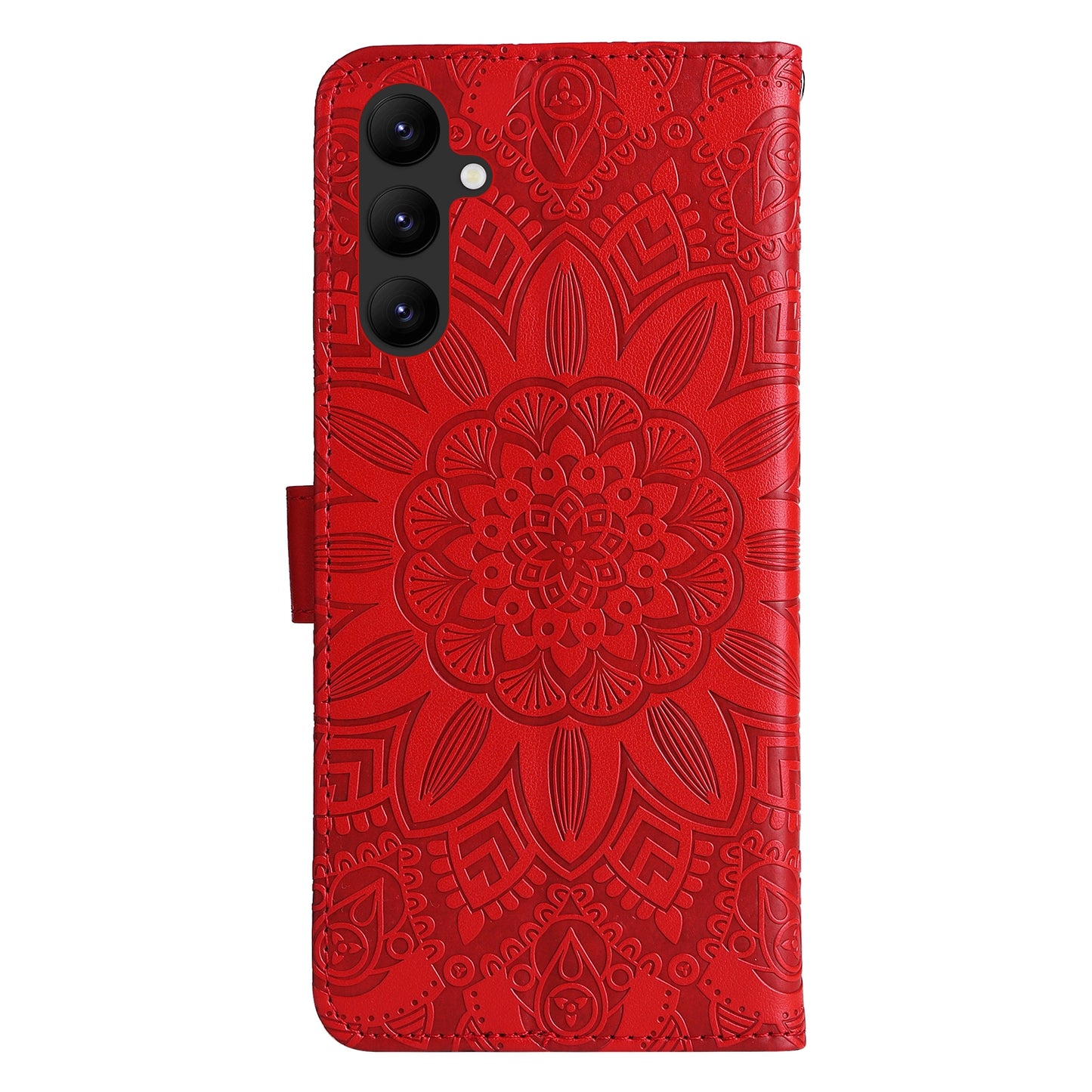 Samsung Galaxy A24 4G Sunflower Embossed Leather Wallet Phone Case with Kickstand and Card Holder