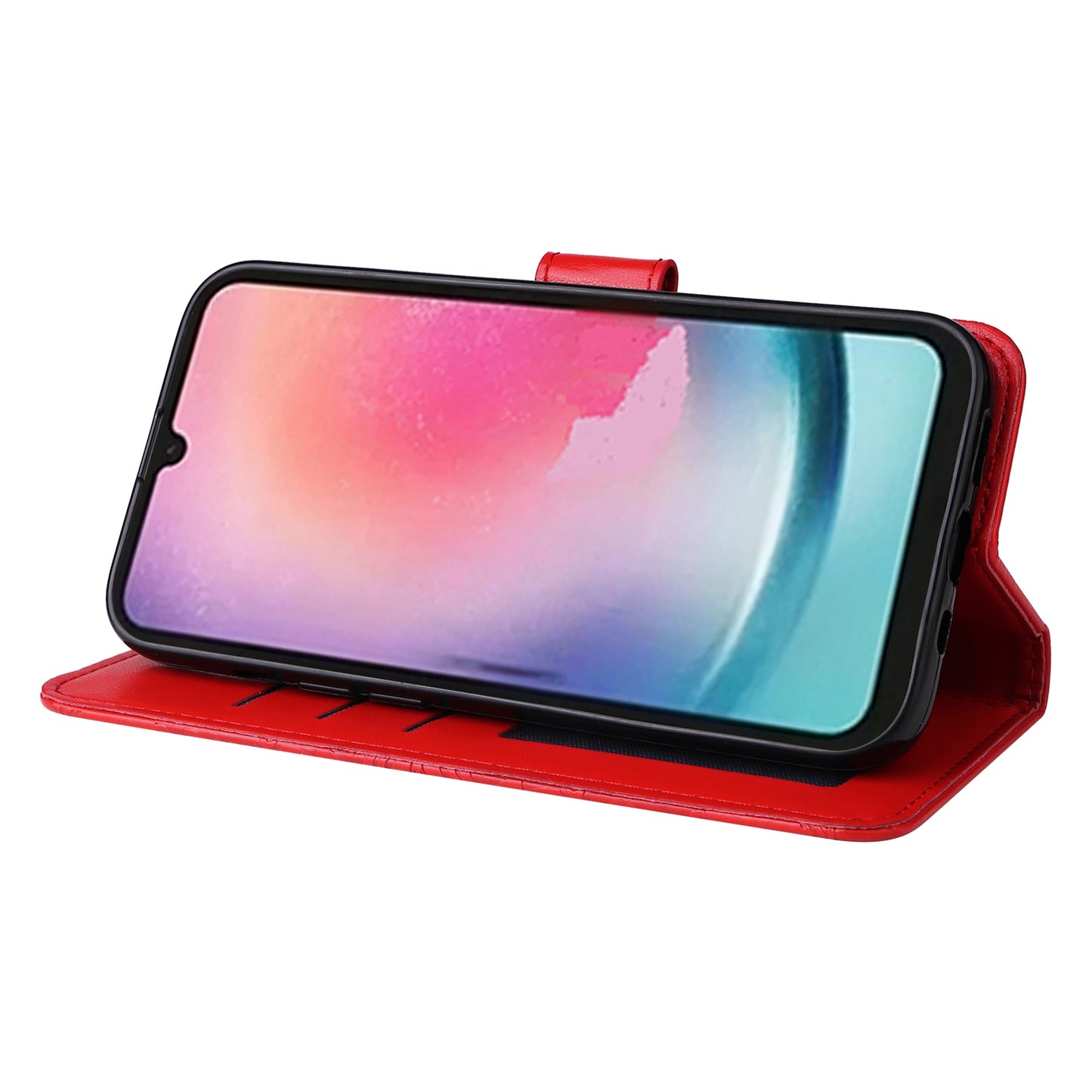 Samsung Galaxy A24 4G Sunflower Embossed Leather Wallet Phone Case with Kickstand and Card Holder