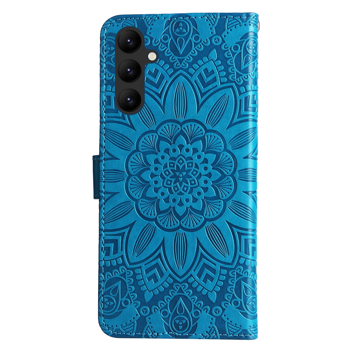 Samsung Galaxy A24 4G Sunflower Embossed Leather Wallet Phone Case with Kickstand and Card Holder