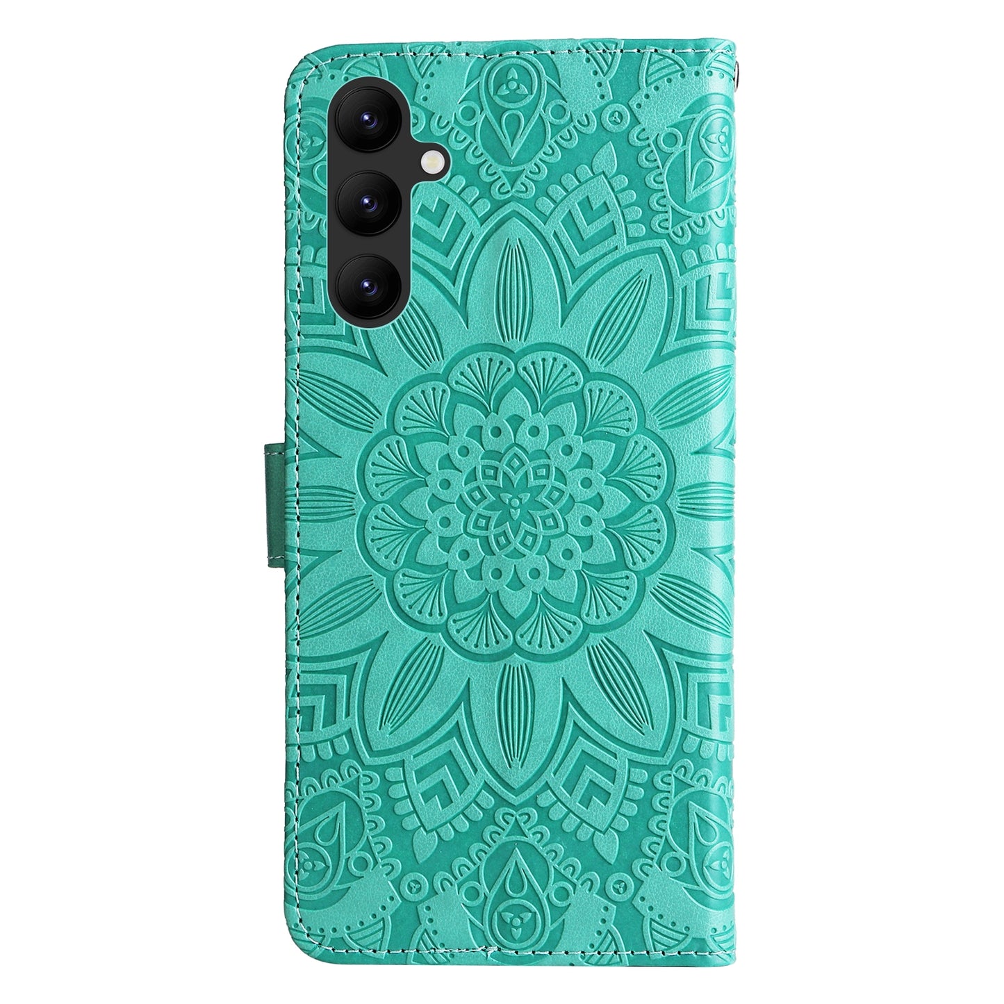 Samsung Galaxy A24 4G Sunflower Embossed Leather Wallet Phone Case with Kickstand and Card Holder