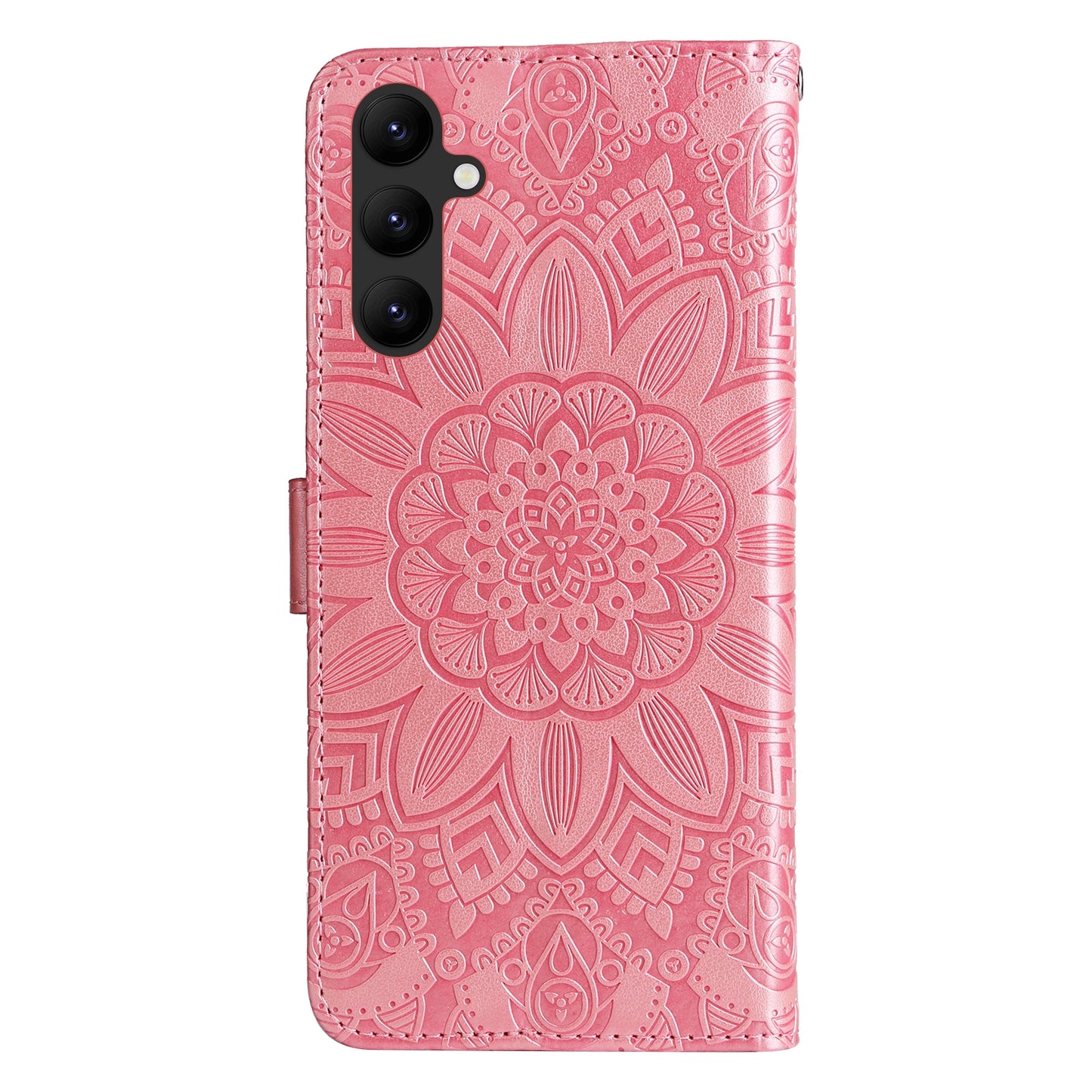 Samsung Galaxy A24 4G Sunflower Embossed Leather Wallet Phone Case with Kickstand and Card Holder