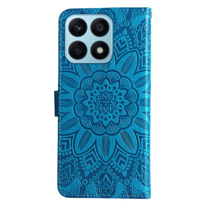 Honor X8a Sunflower Embossed Leather Wallet Phone Case with Kickstand and Card Holder