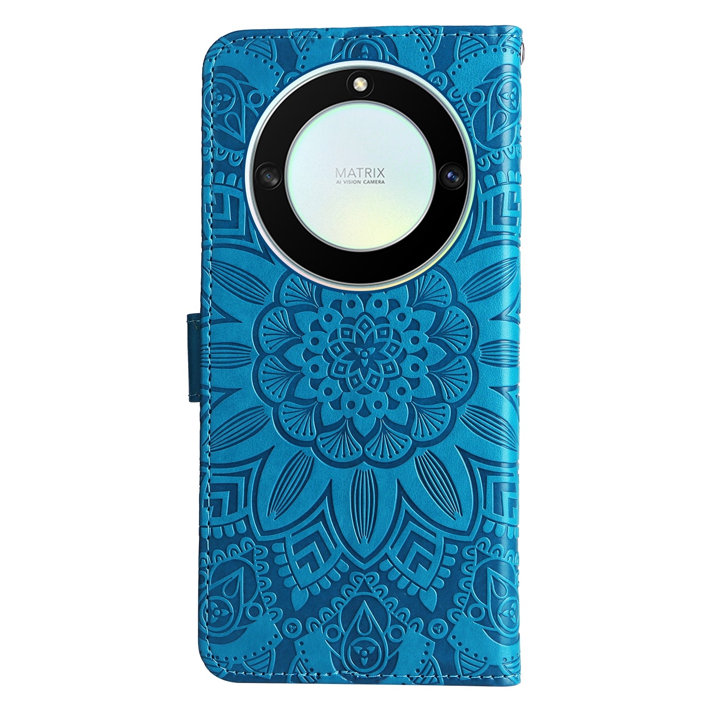 Honor X9a Sunflower Embossed Leather Wallet Phone Case with Kickstand and Card Holder