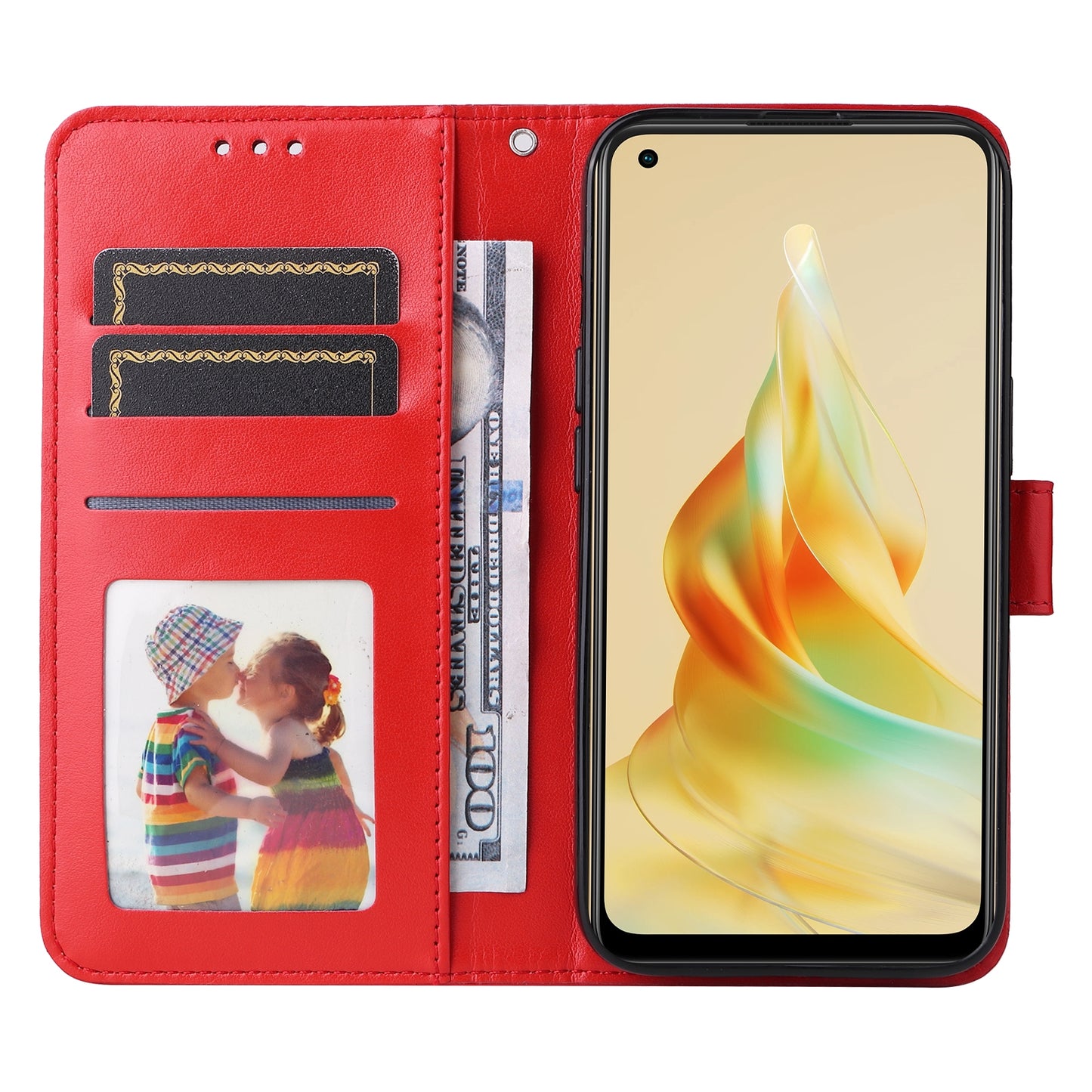 OPPO Reno8 T 4G Sunflower Embossed Leather Wallet Phone Case with Kickstand and Card Holder