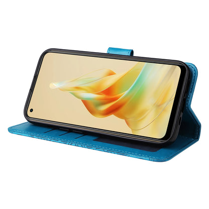 OPPO Reno8 T 4G Sunflower Embossed Leather Wallet Phone Case with Kickstand and Card Holder