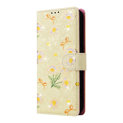 Samsung Galaxy A34 5G Luxury Bronzing Leather Case - Floral RFID Wallet Cover with Stand & Card Slots