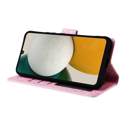 Samsung Galaxy A34 5G Luxury Bronzing Leather Case - Floral RFID Wallet Cover with Stand & Card Slots