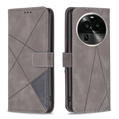OPPO Find X6 Pro 5G Rhombus Texture Leather Phone Case with Magnetic Buckle and Card Holder