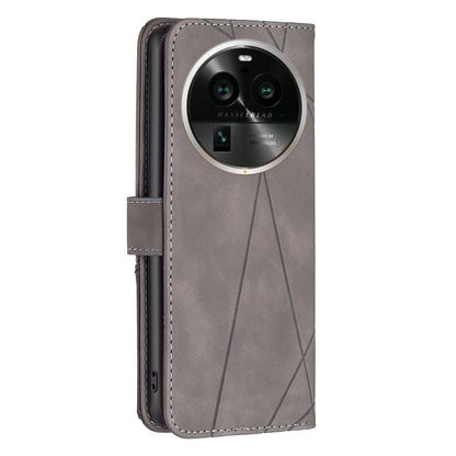 OPPO Find X6 Pro 5G Rhombus Texture Leather Phone Case with Magnetic Buckle and Card Holder