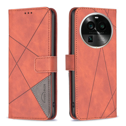 OPPO Find X6 Pro 5G Rhombus Texture Leather Phone Case with Magnetic Buckle and Card Holder
