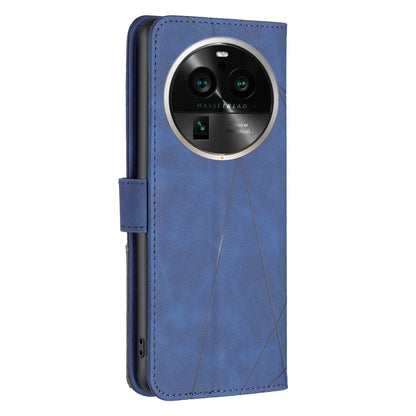 OPPO Find X6 Pro 5G Rhombus Texture Leather Phone Case with Magnetic Buckle and Card Holder