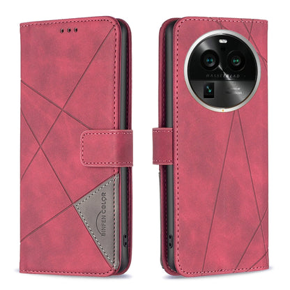 OPPO Find X6 Pro 5G Rhombus Texture Leather Phone Case with Magnetic Buckle and Card Holder